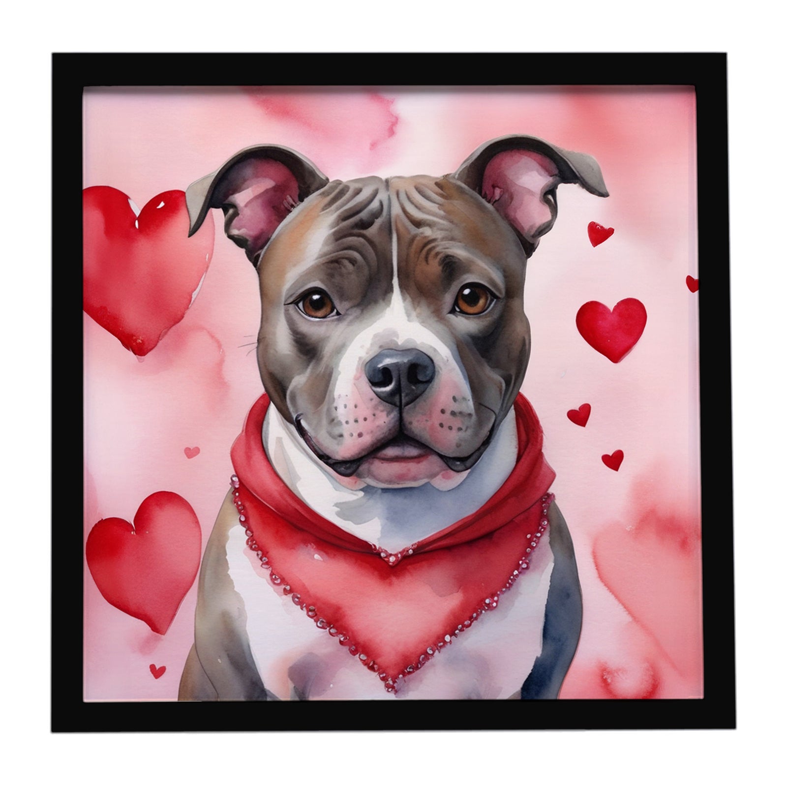 Caroline's Treasures Staffordshire Bull Terrier My Valentine Framed Metal Print