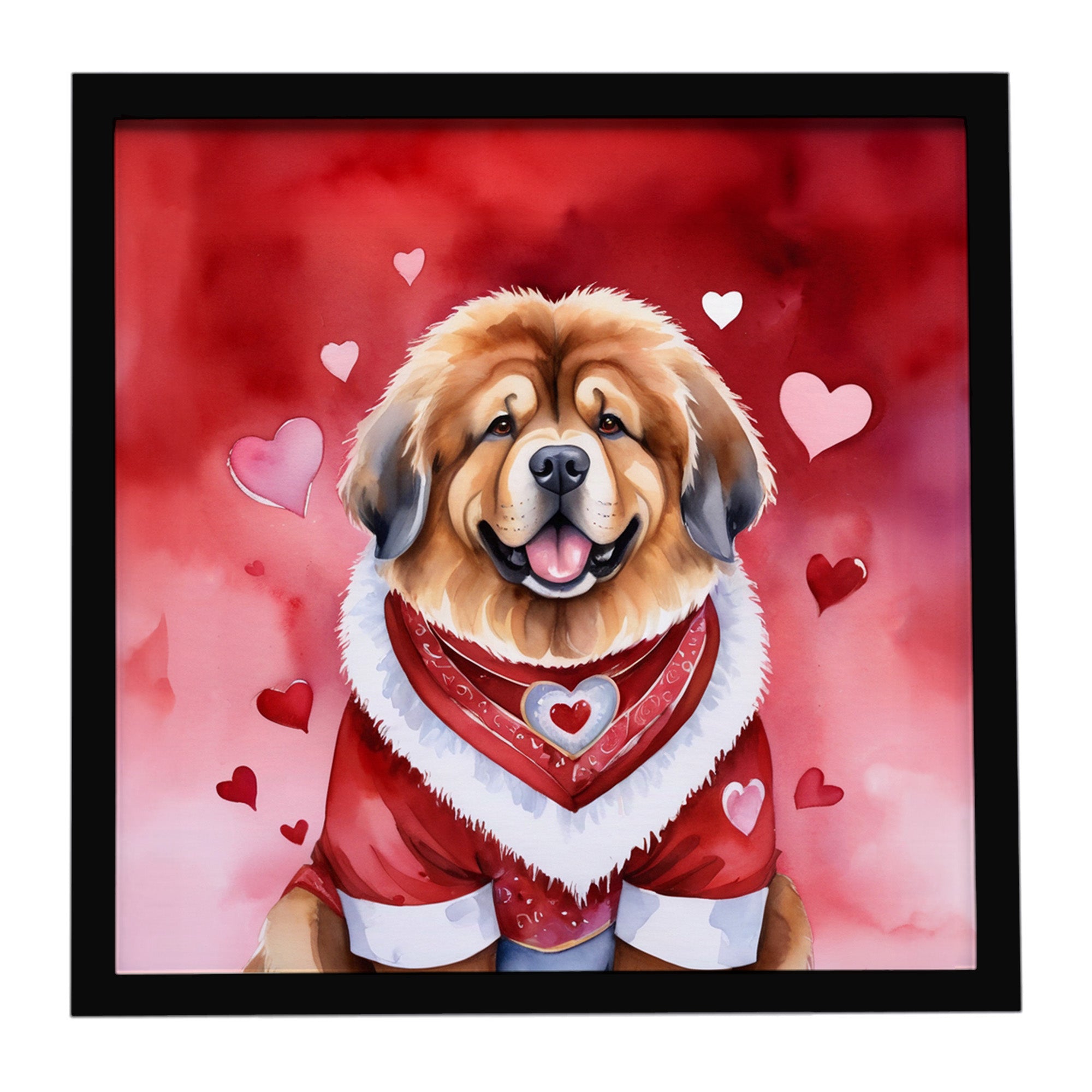 Caroline's Treasures Tibetan Mastiff My Valentine Framed Metal Print