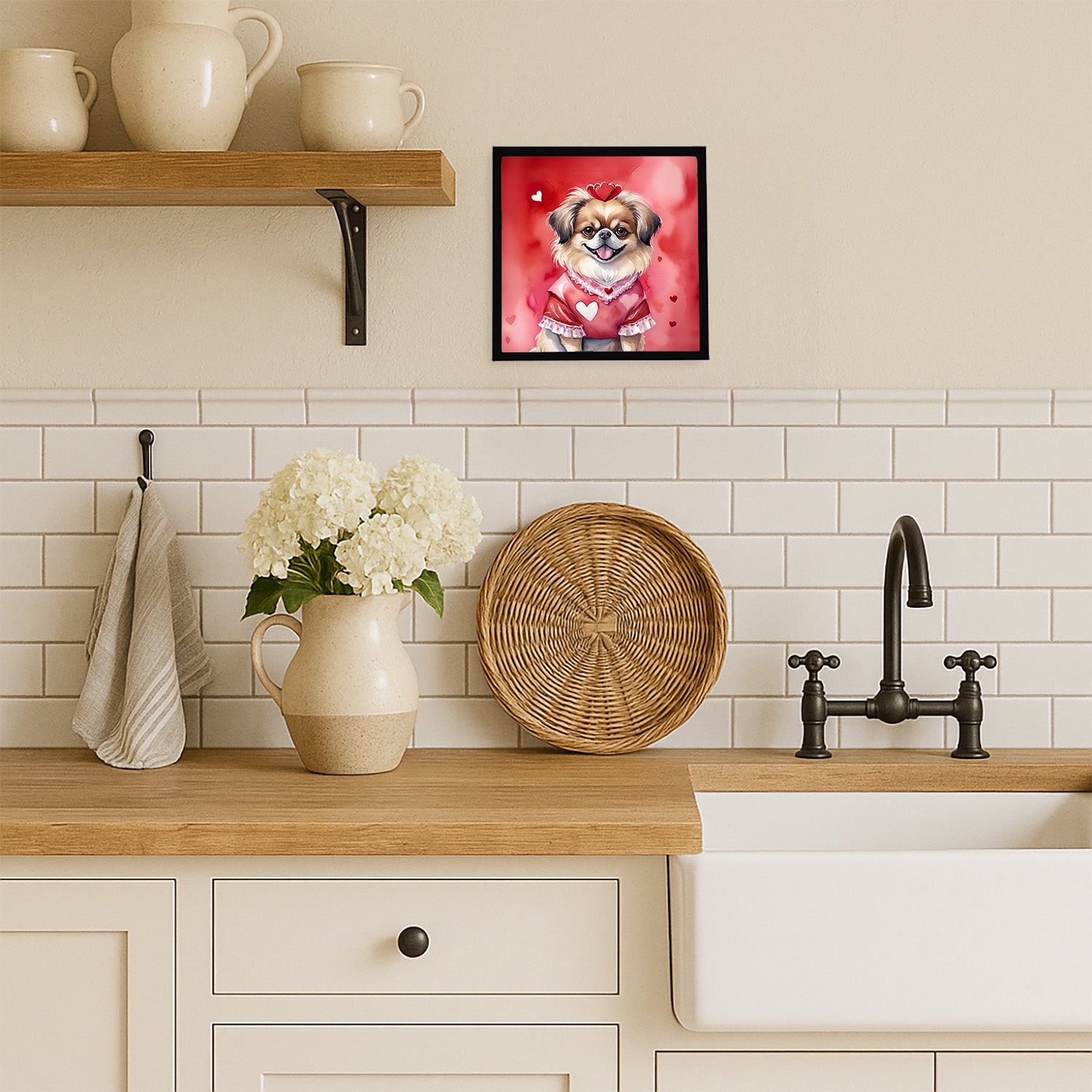 Caroline's Treasures Tibetan Spaniel My Valentine Framed Metal Print