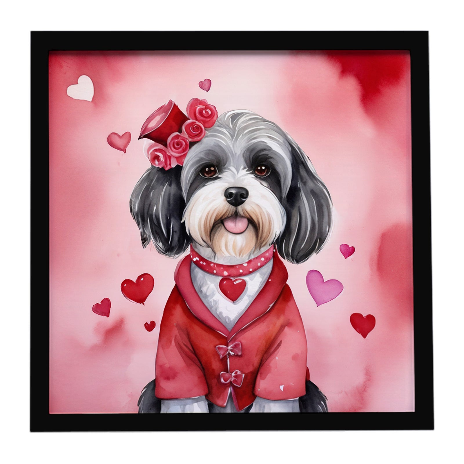 Caroline's Treasures Tibetan Terrier My Valentine Framed Metal Print