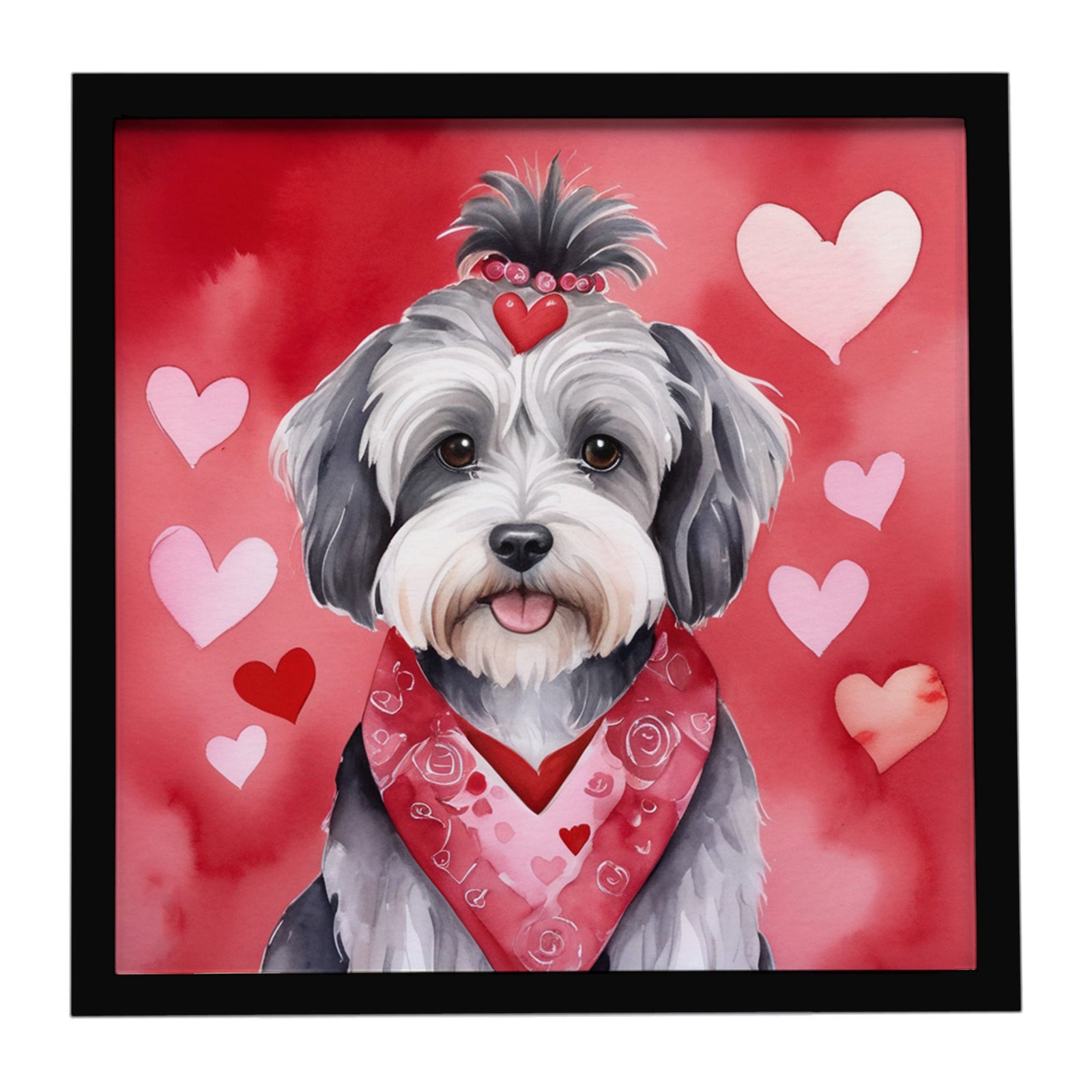 Caroline's Treasures Tibetan Terrier My Valentine Framed Metal Print