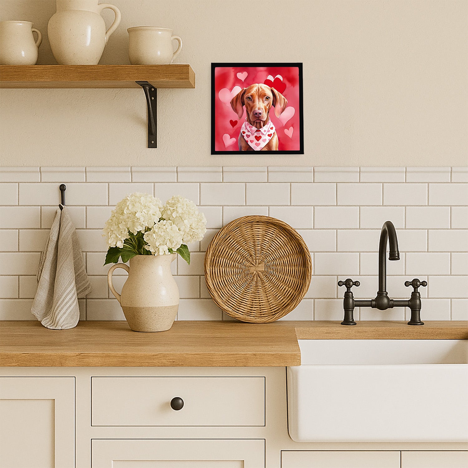 Caroline's Treasures Vizsla My Valentine Framed Metal Print