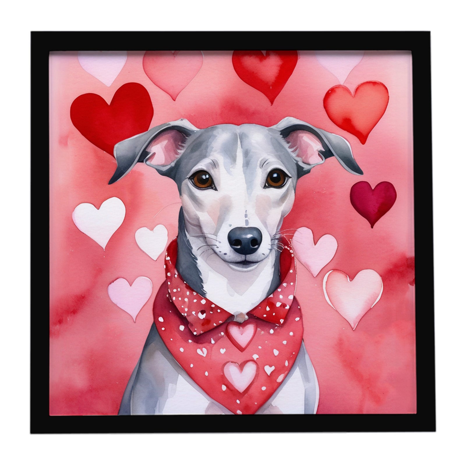 Caroline's Treasures Whippet My Valentine Framed Metal Print
