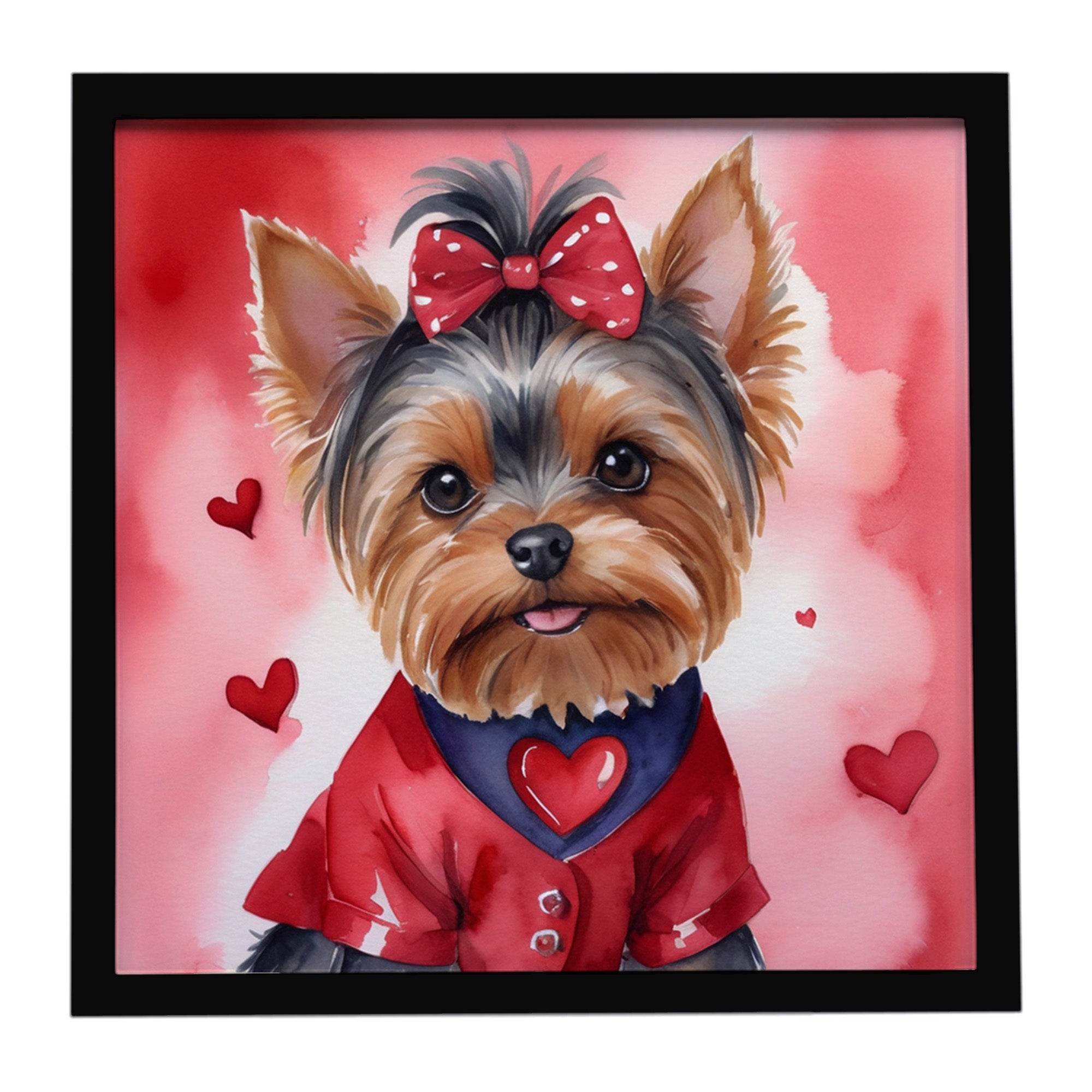 Caroline's Treasures Yorkshire Terrier My Valentine Framed Metal Print