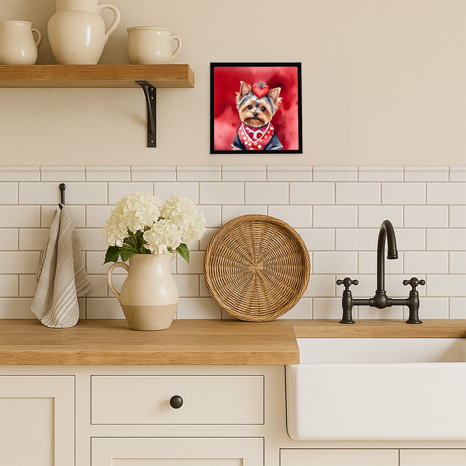 Caroline's Treasures Yorkshire Terrier My Valentine Framed Metal Print