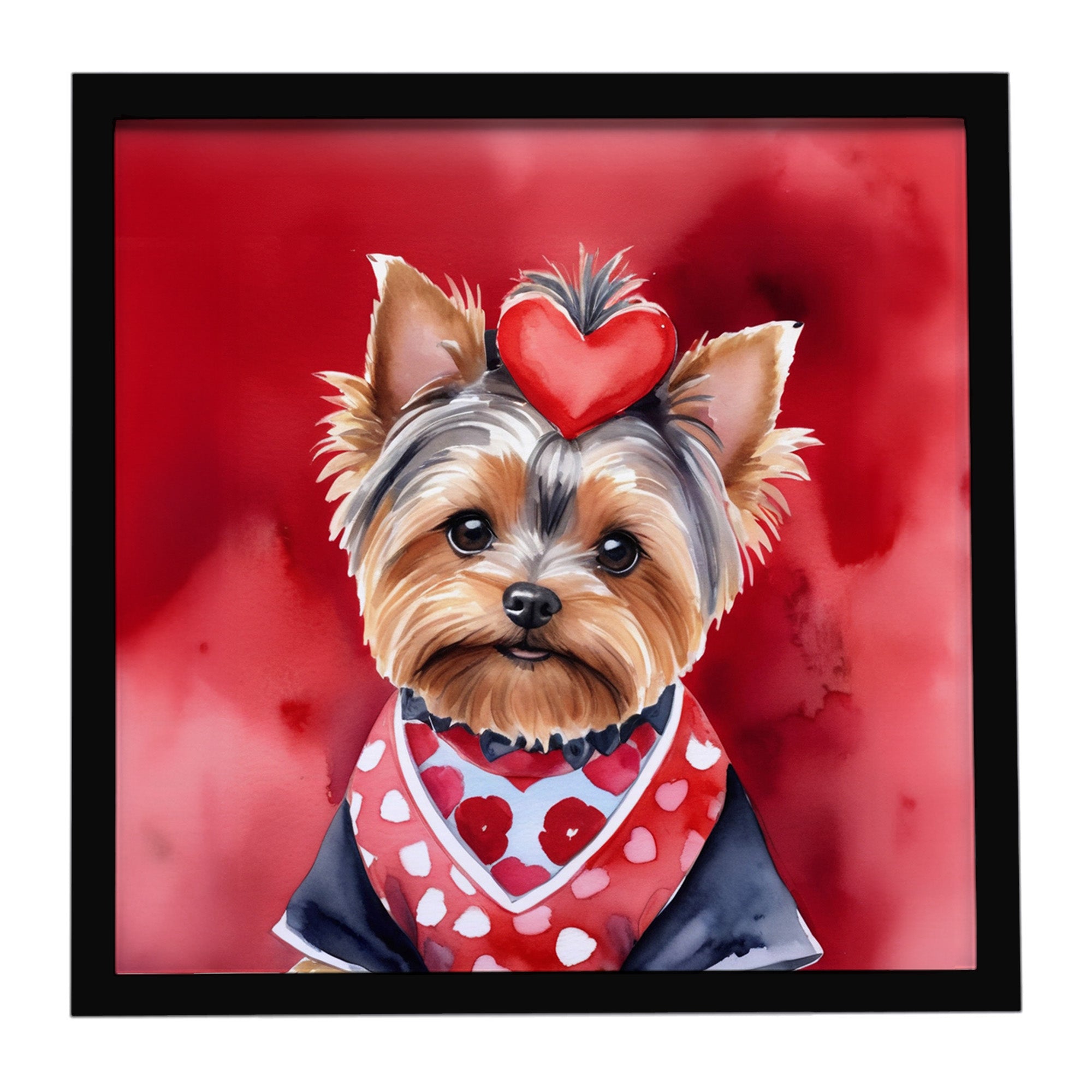 Caroline's Treasures Yorkshire Terrier My Valentine Framed Metal Print
