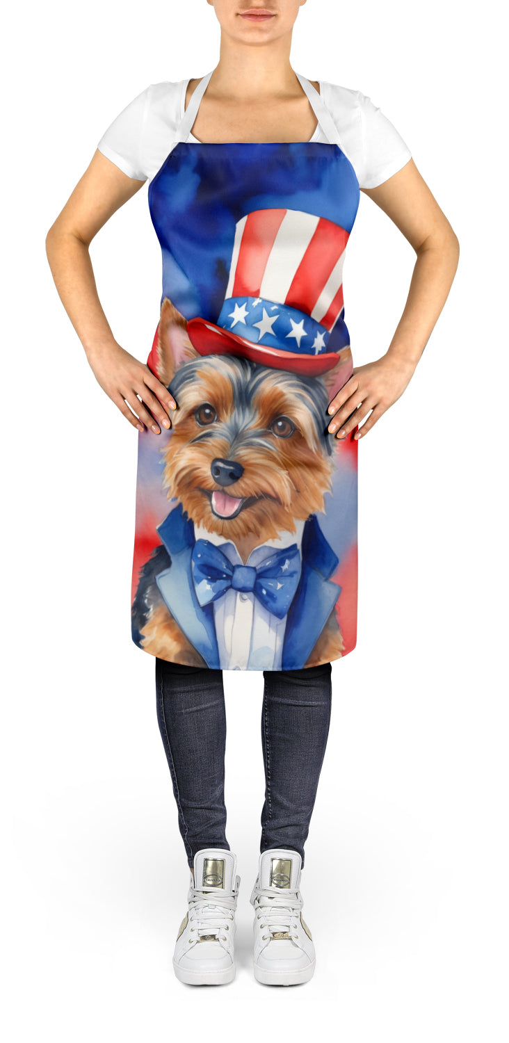 Caroline's Treasures Australian Terrier Patriotic American Apron – Artist-Designed Kitchen, BBQ & Craft Apron
