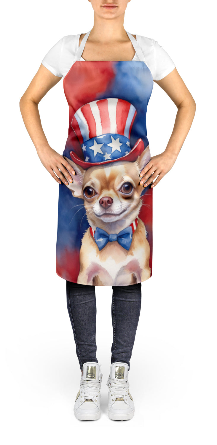 Caroline's Treasures Chihuahua Patriotic American Apron – Artist-Designed Kitchen, BBQ & Craft Apron