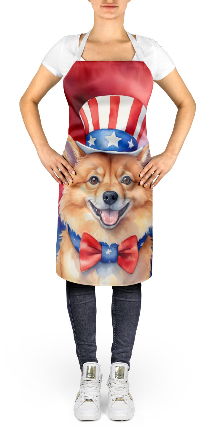 Caroline's Treasures Finnish Spitz Patriotic American Apron – Artist-Designed Kitchen, BBQ & Craft Apron