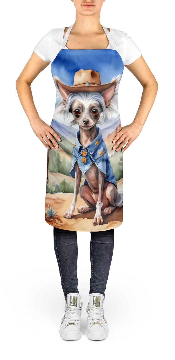 Caroline's Treasures Chinese Crested Cowboy Welcome Apron – Artist-Designed Kitchen, BBQ & Craft Apron