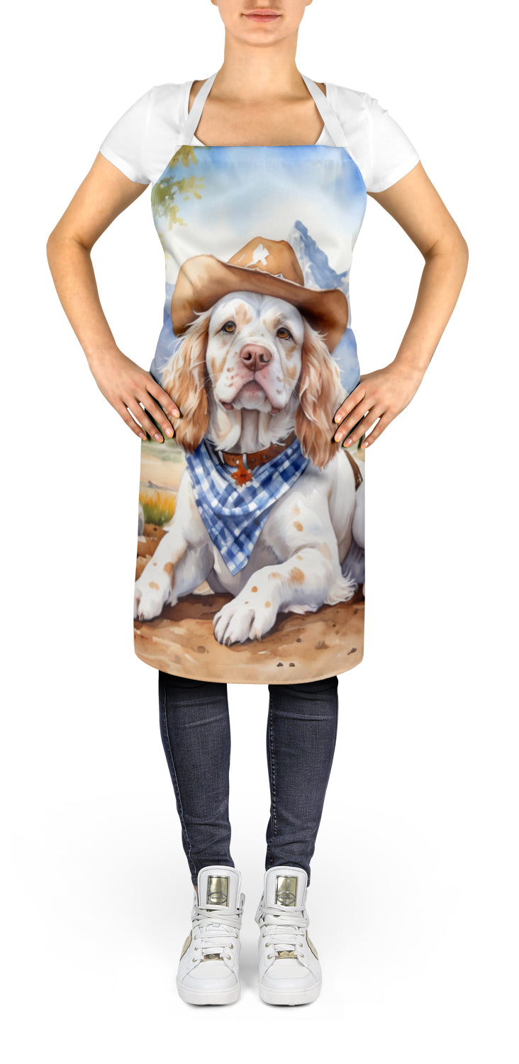 Caroline's Treasures Clumber Spaniel Cowboy Welcome Apron – Artist-Designed Kitchen, BBQ & Craft Apron