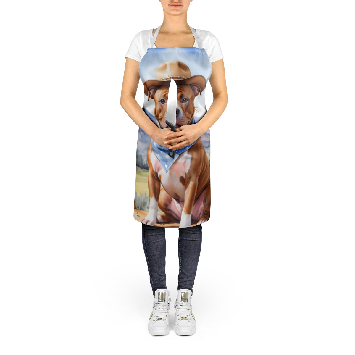 Staffordshire Bull Terrier Cowboy Welcome Apron