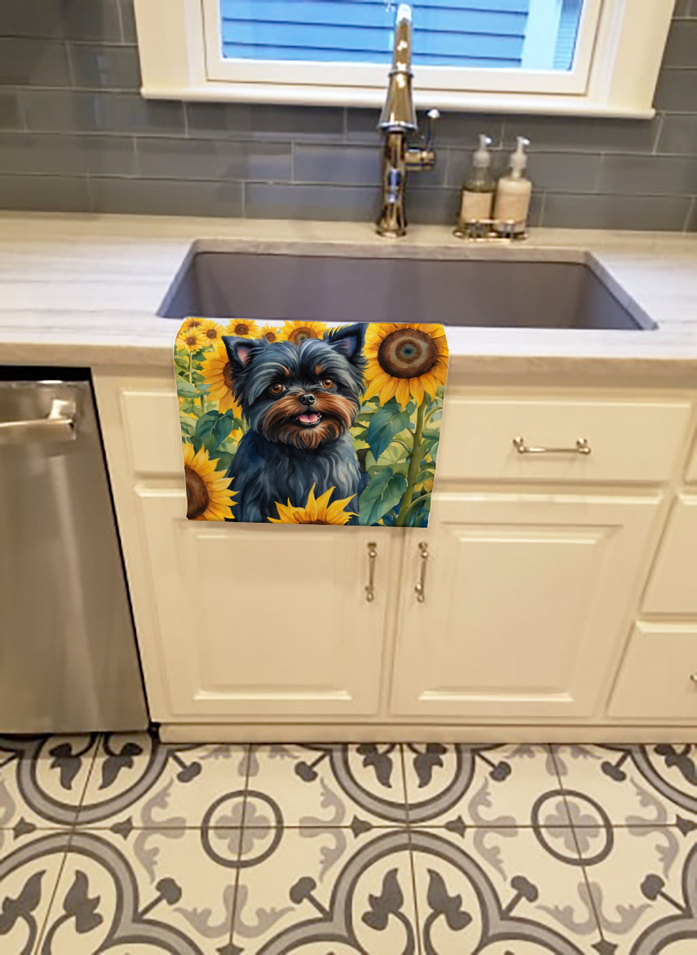 Buy this Affenpinscher in Sunflowers Kitchen Towel
