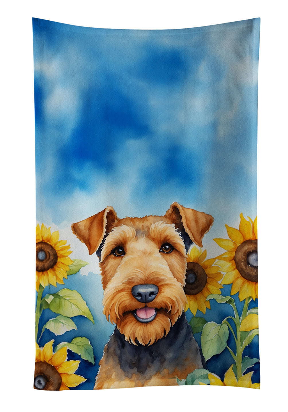 Buy this Airedale Terrier in Sunflowers Kitchen Towel