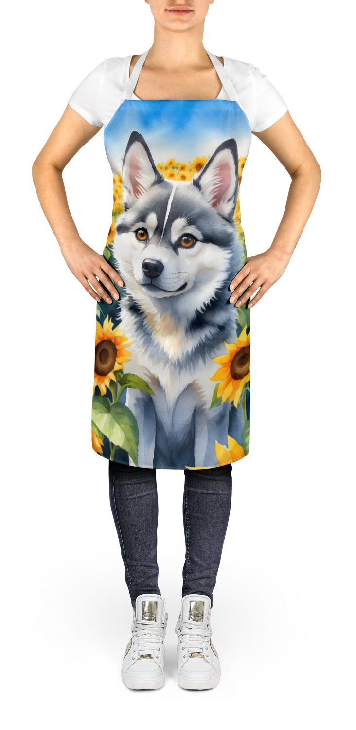 Caroline's Treasures Alaskan Klee Kai in Sunflowers Apron – Artist-Designed Kitchen, BBQ & Craft Apron