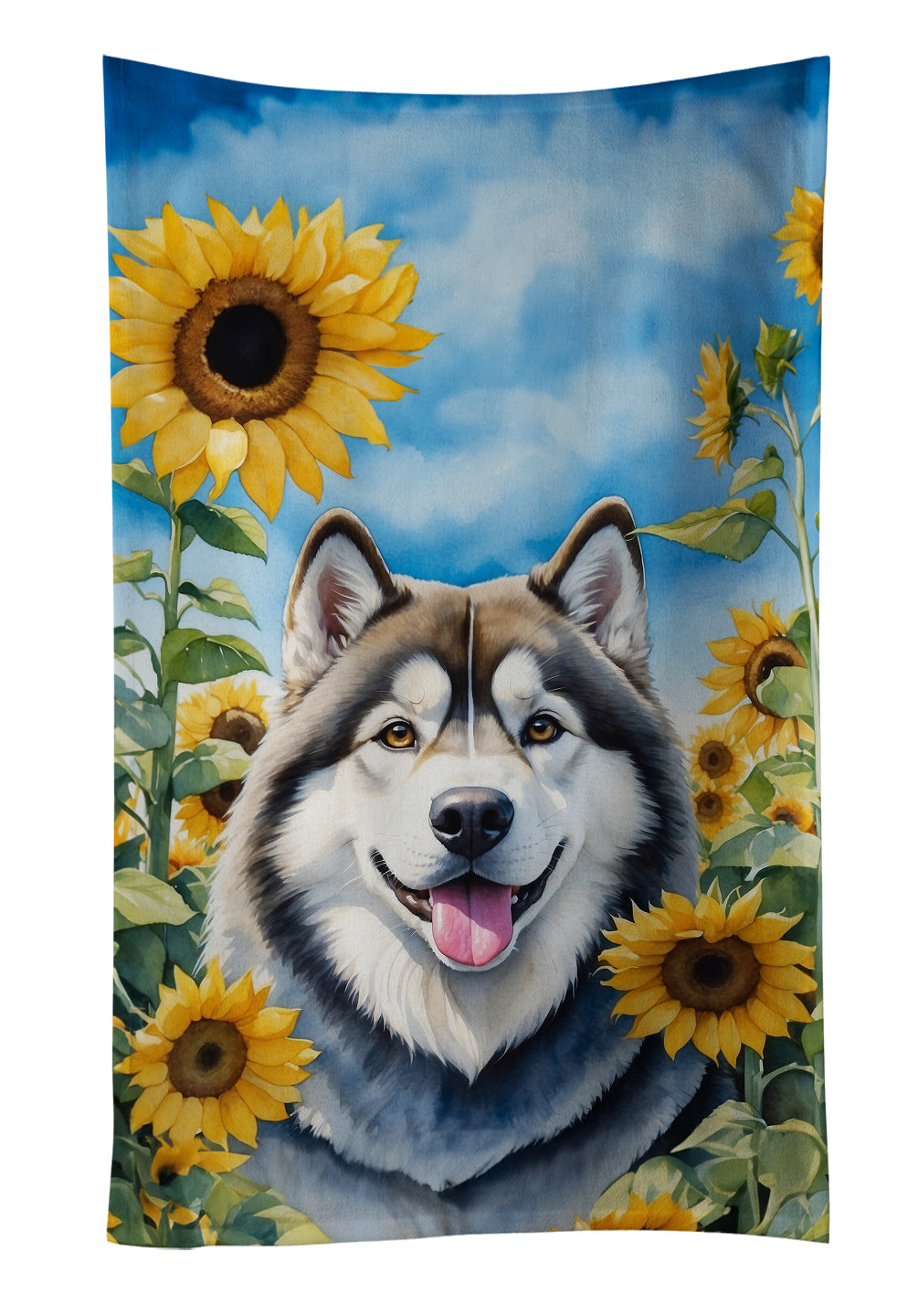 Buy this Alaskan Malamute in Sunflowers Kitchen Towel