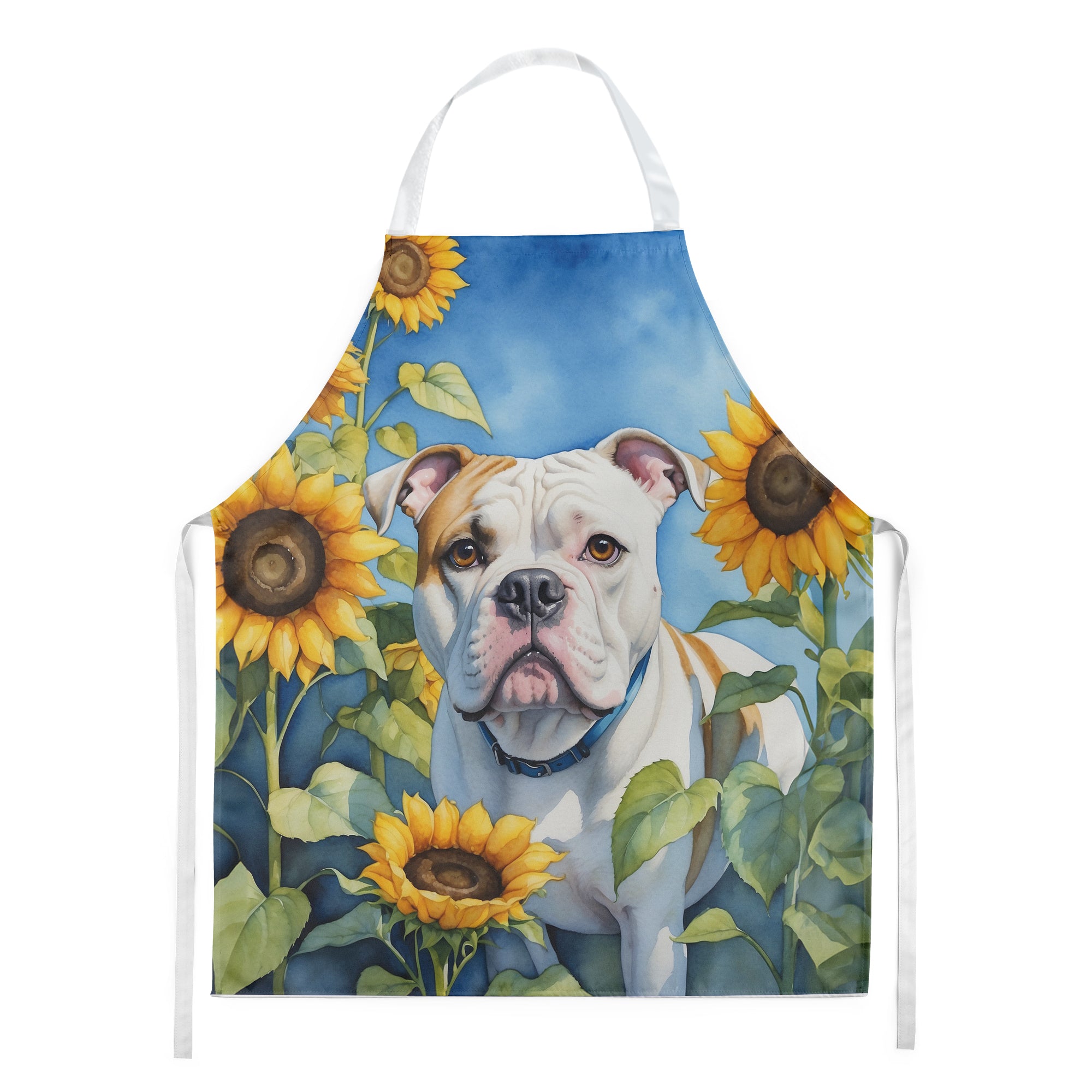 Buy this American Bulldog in Sunflowers Apron