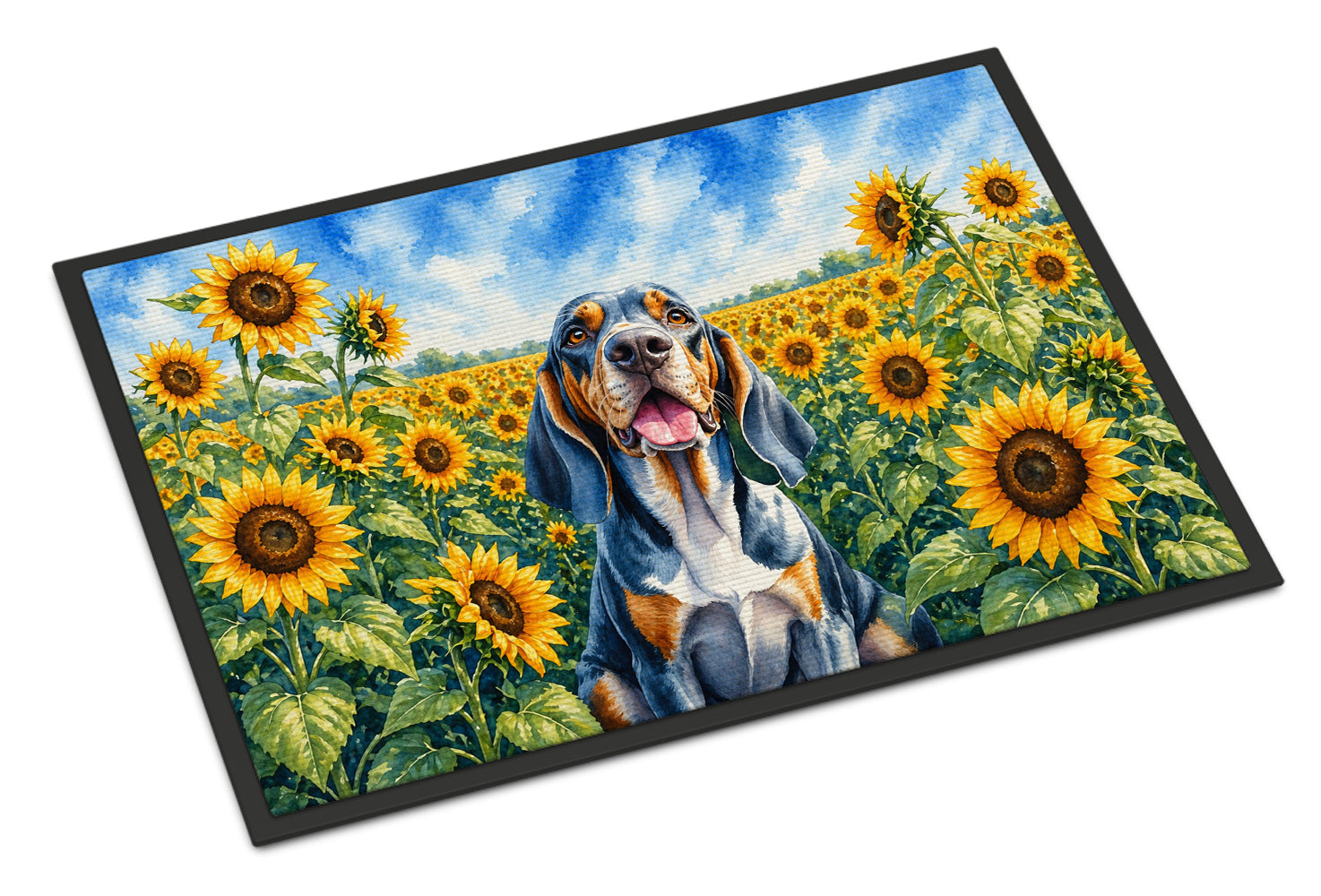 Buy this American English Coonhound in Sunflowers Doormat