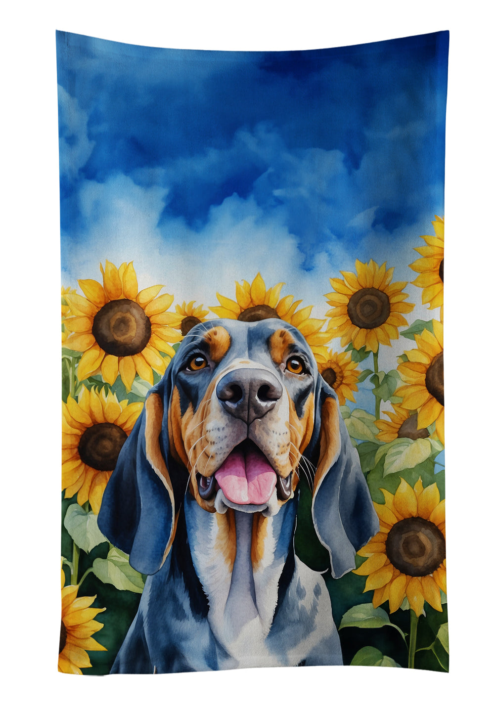 Buy this American English Coonhound in Sunflowers Kitchen Towel