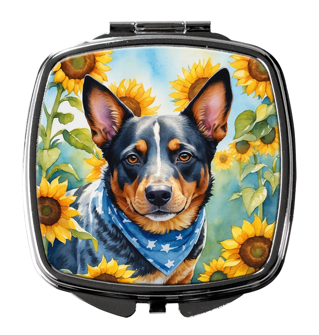 Buy this Australian Cattle Dog in Sunflowers Compact Mirror