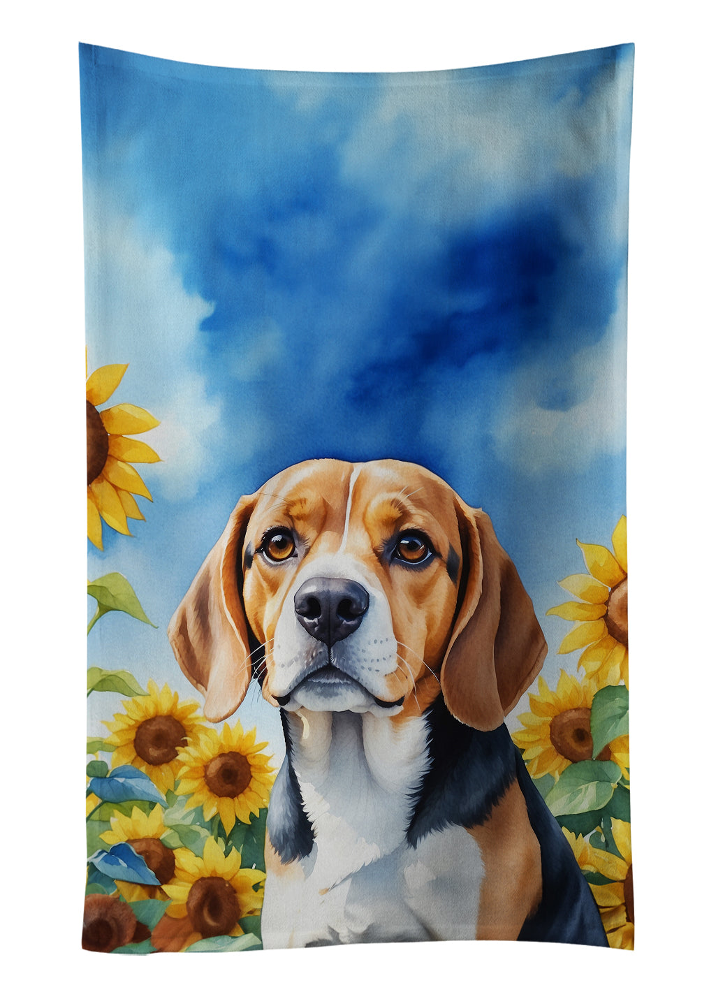 Buy this Beagle in Sunflowers Kitchen Towel