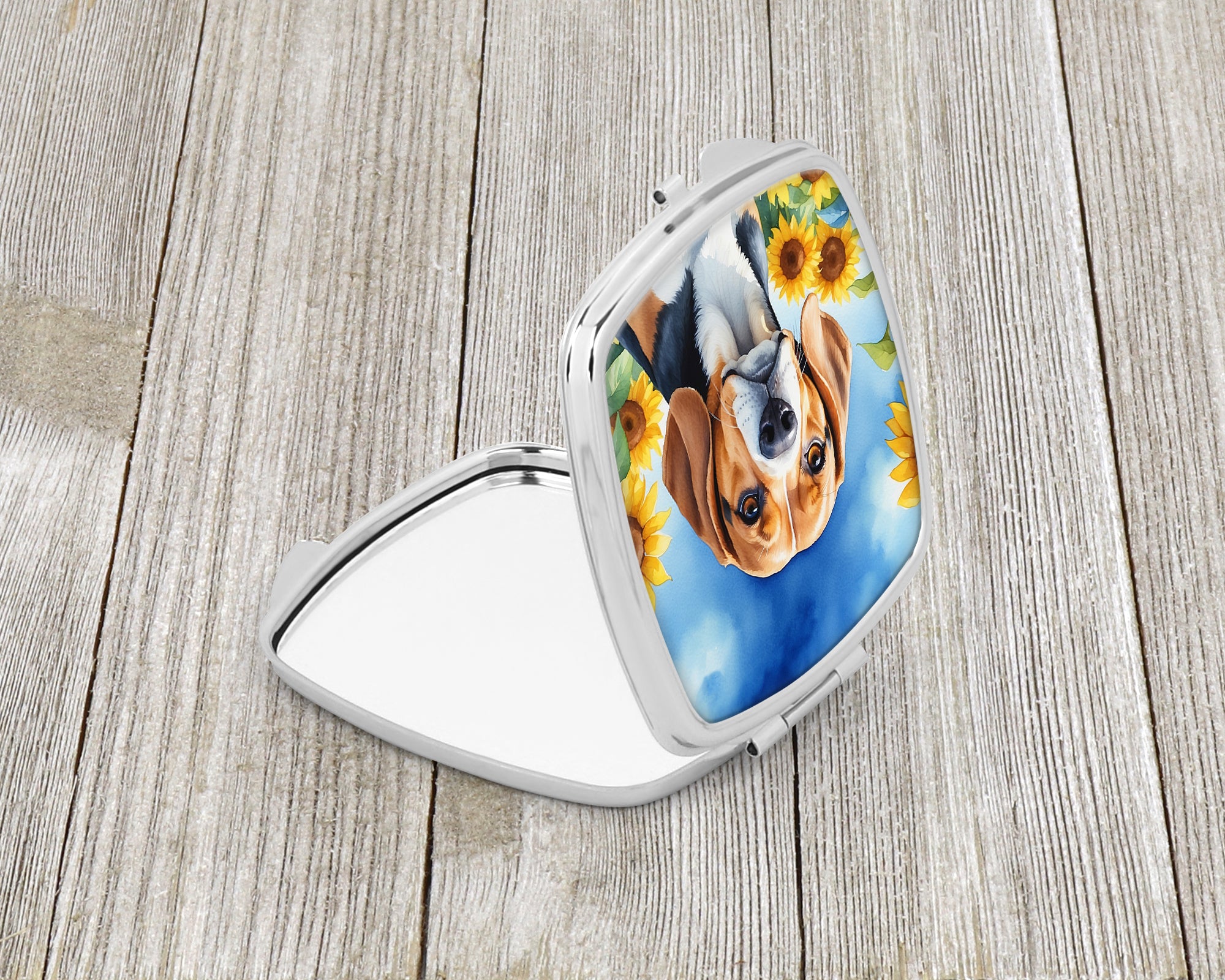 Beagle in Sunflowers Compact Mirror