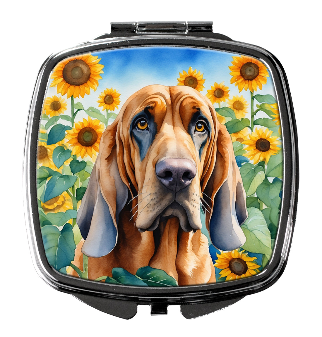 Buy this Bloodhound in Sunflowers Compact Mirror