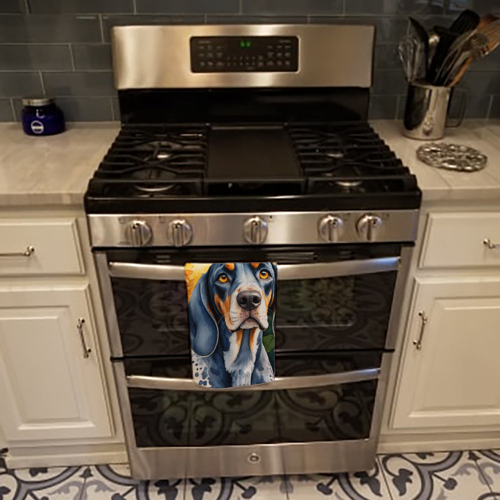 Bluetick Coonhound in Sunflowers Kitchen Towel