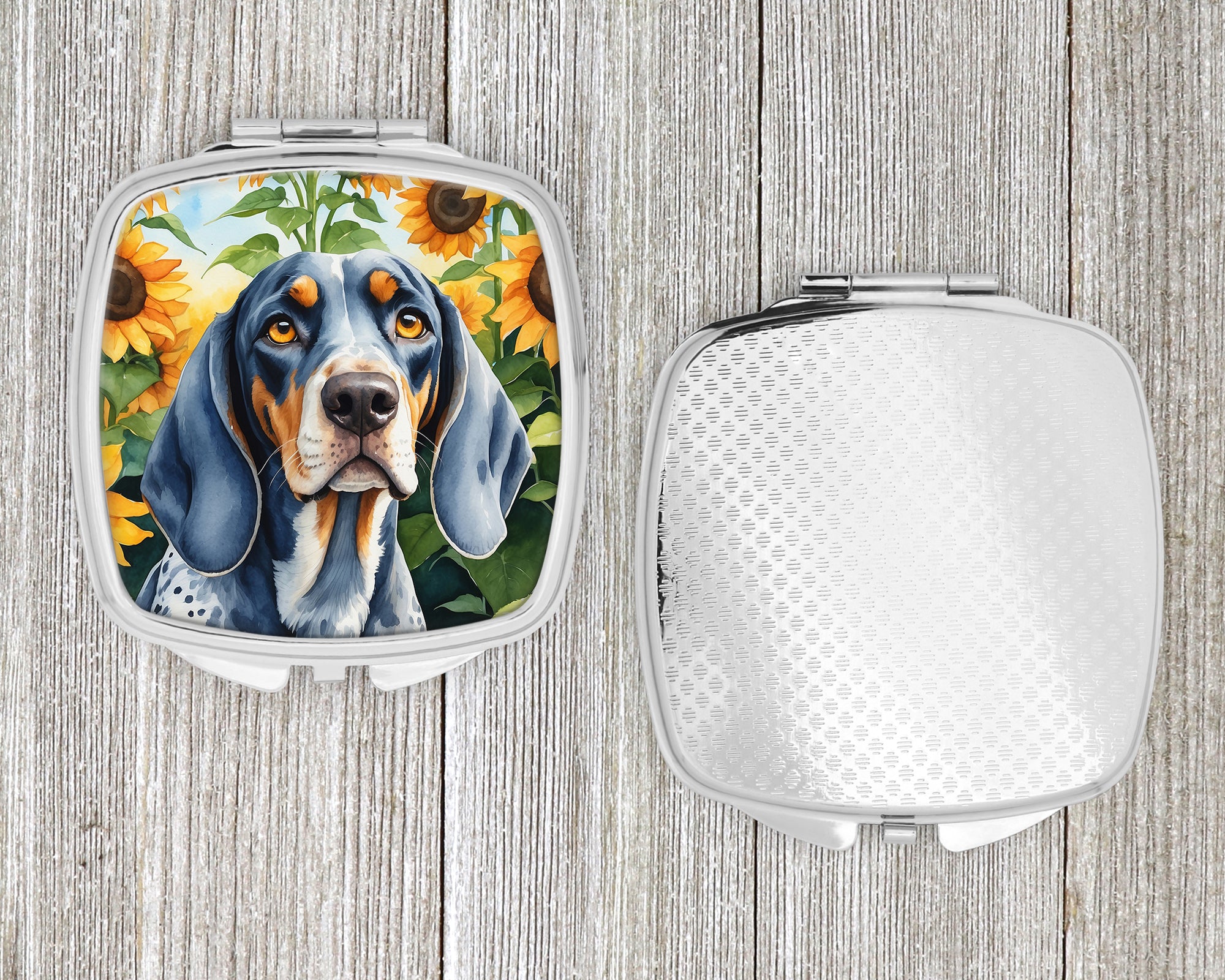 Bluetick Coonhound in Sunflowers Compact Mirror