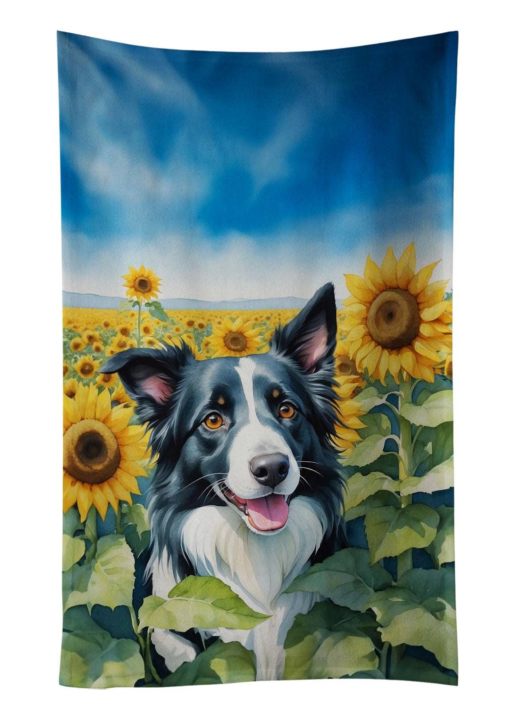 Buy this Border Collie in Sunflowers Kitchen Towel
