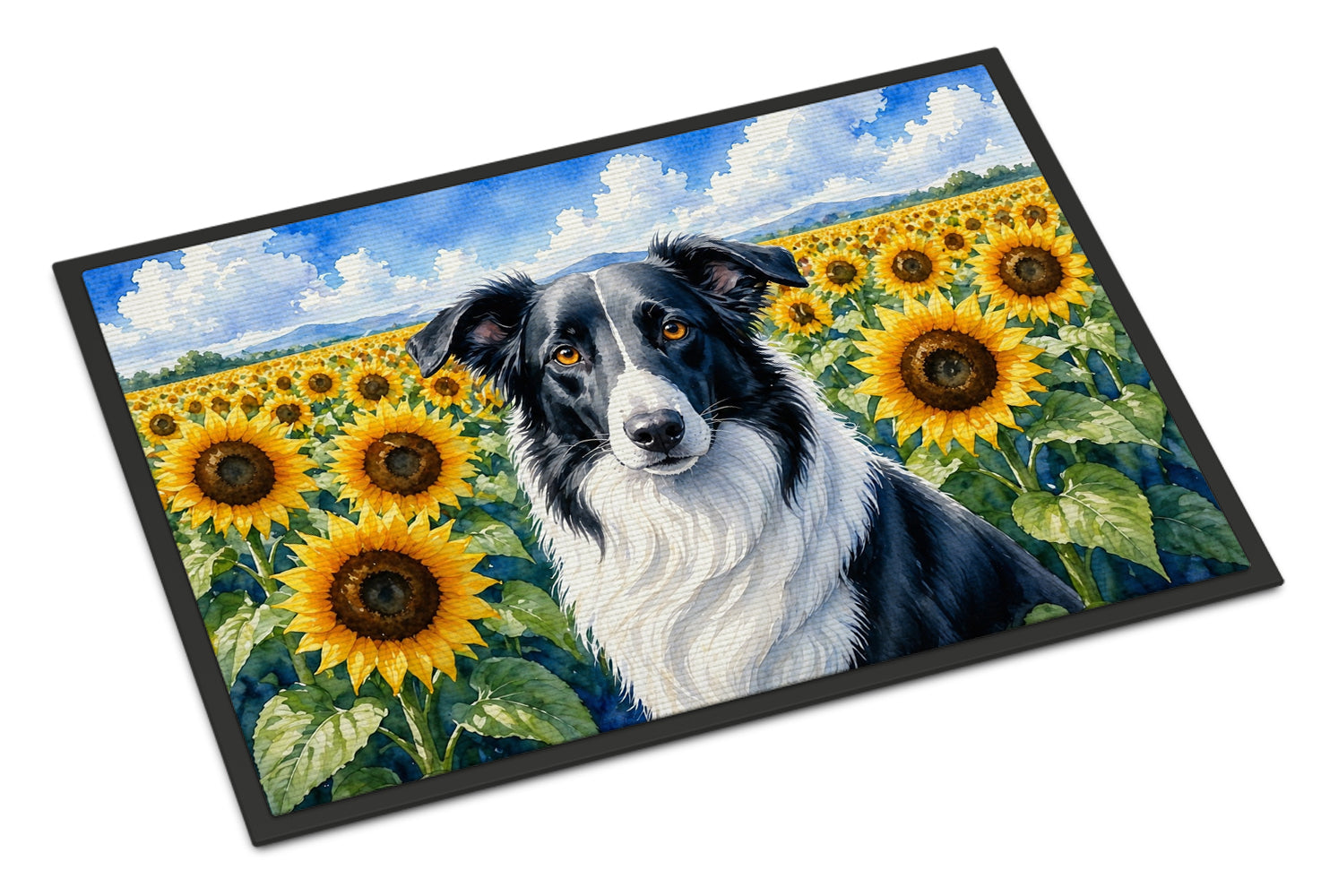 Buy this Borzoi in Sunflowers Doormat