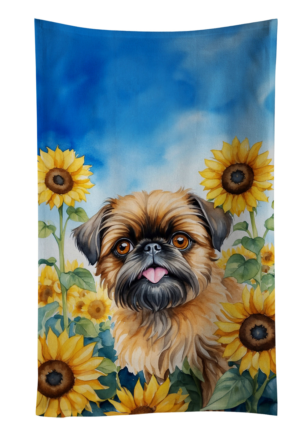 Buy this Brussels Griffon in Sunflowers Kitchen Towel