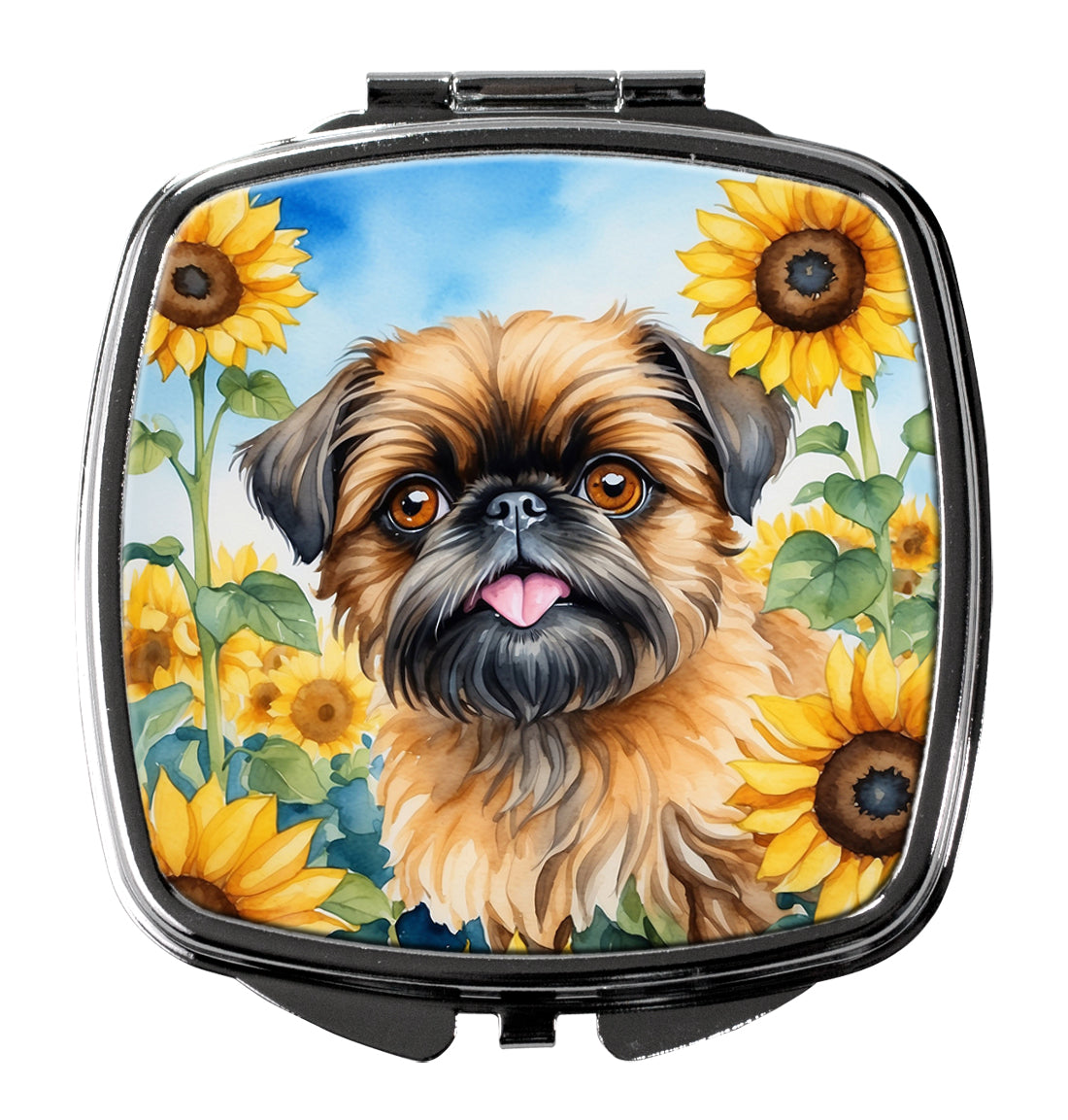 Buy this Brussels Griffon in Sunflowers Compact Mirror