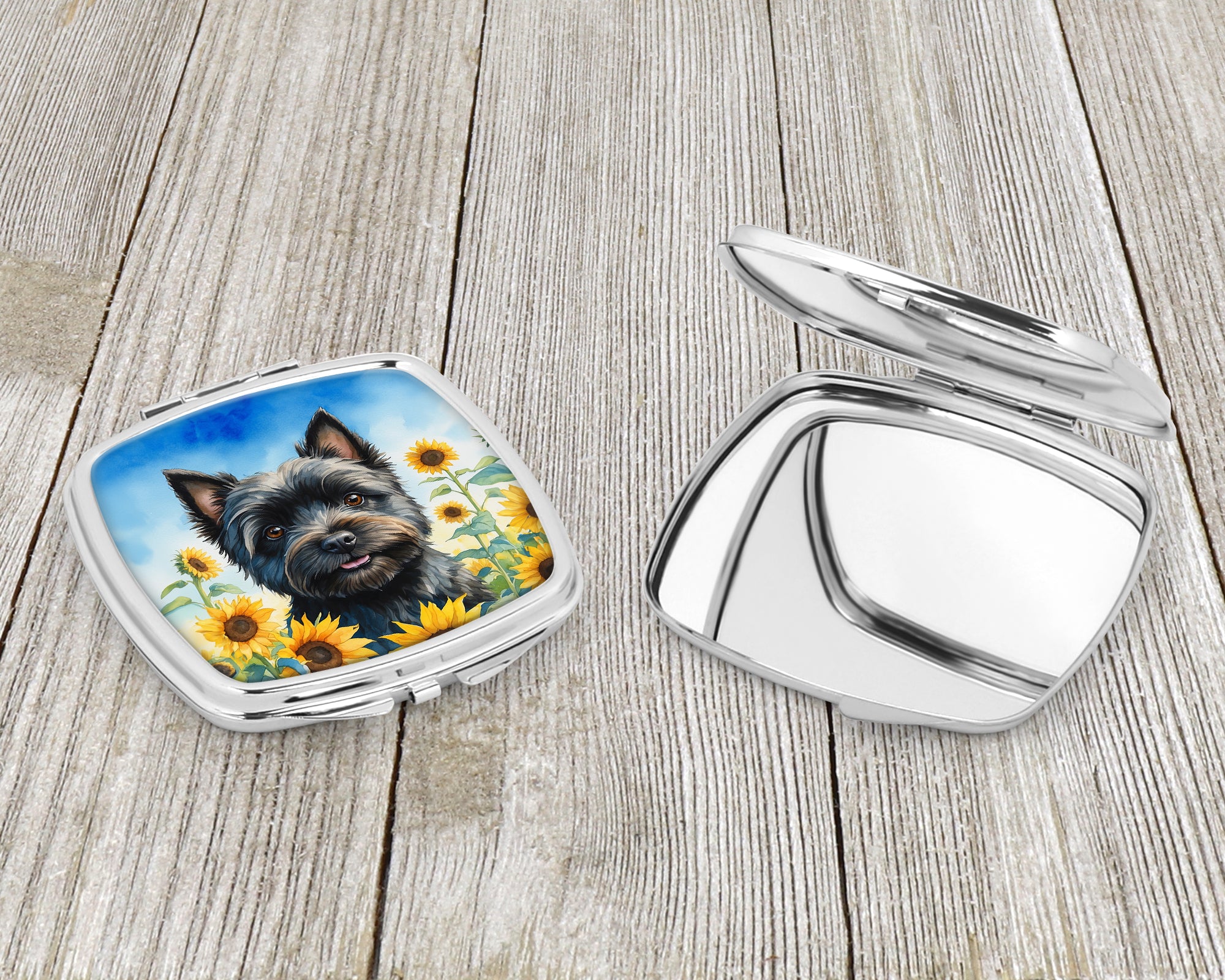 Cairn Terrier in Sunflowers Compact Mirror