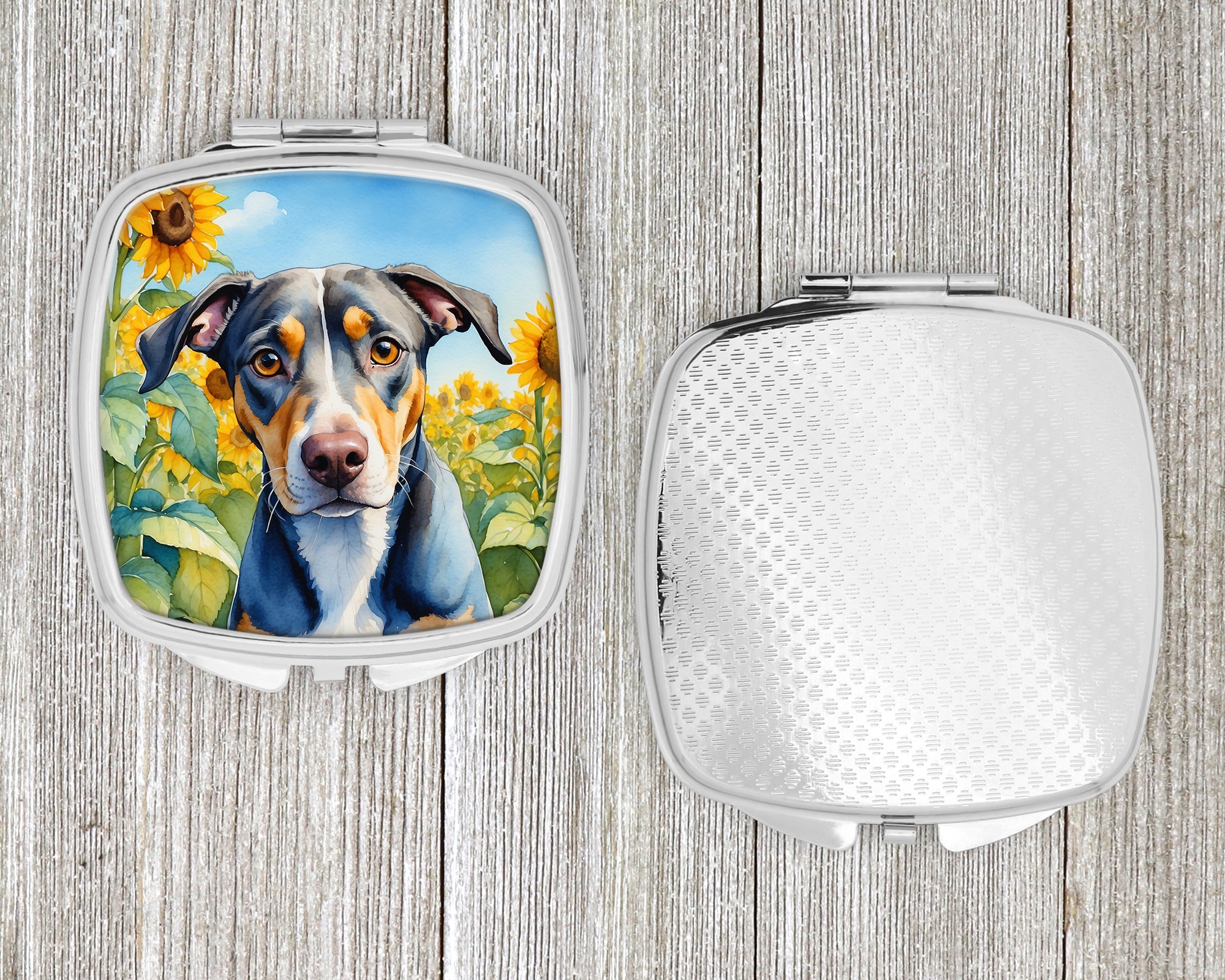 Catahoula in Sunflowers Compact Mirror