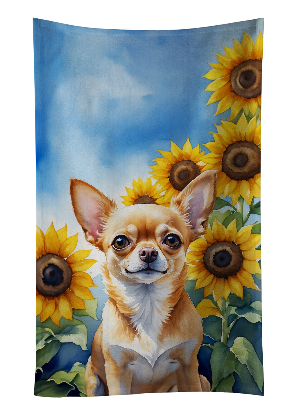 Buy this Chihuahua in Sunflowers Kitchen Towel