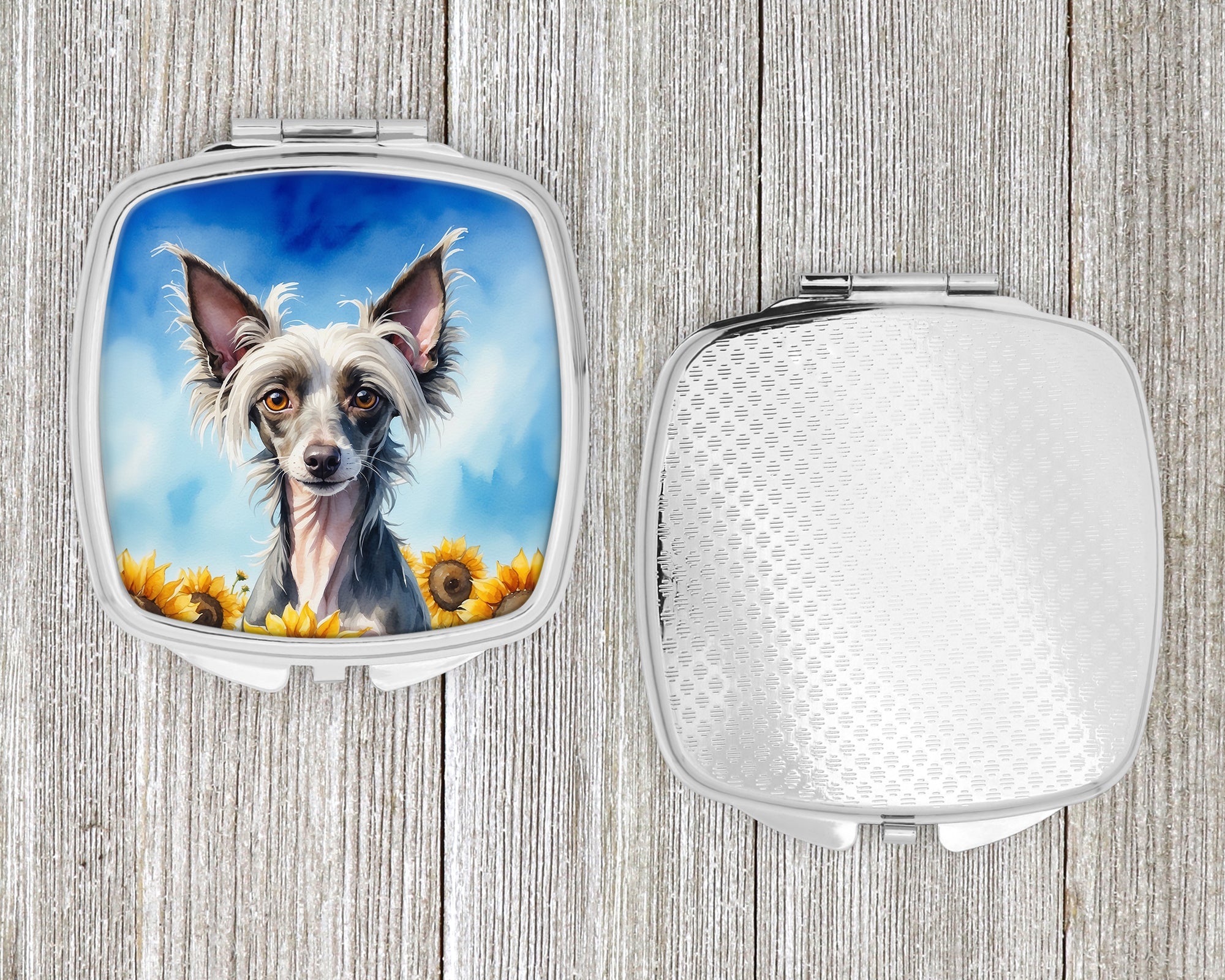 Chinese Crested in Sunflowers Compact Mirror