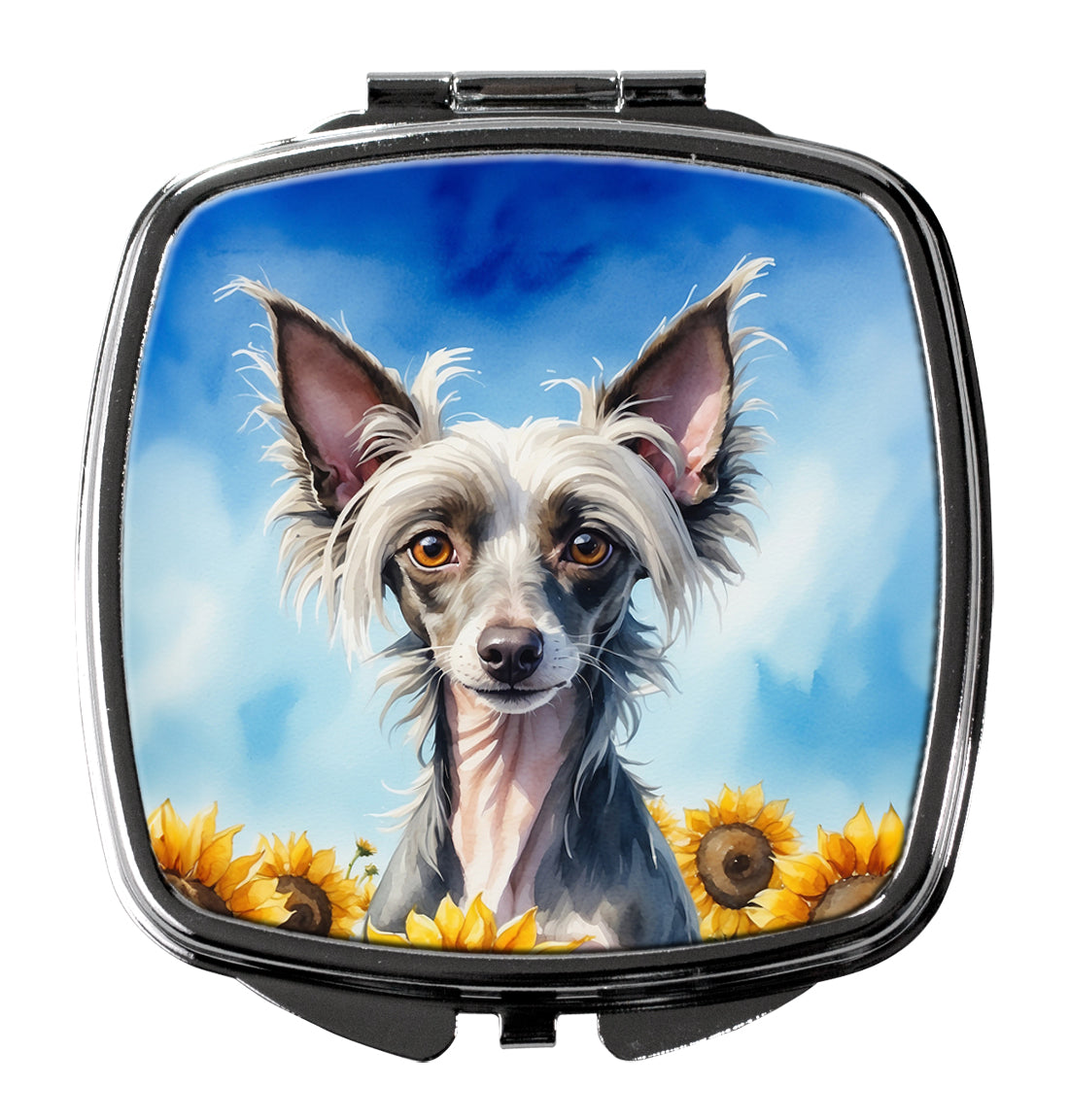 Buy this Chinese Crested in Sunflowers Compact Mirror