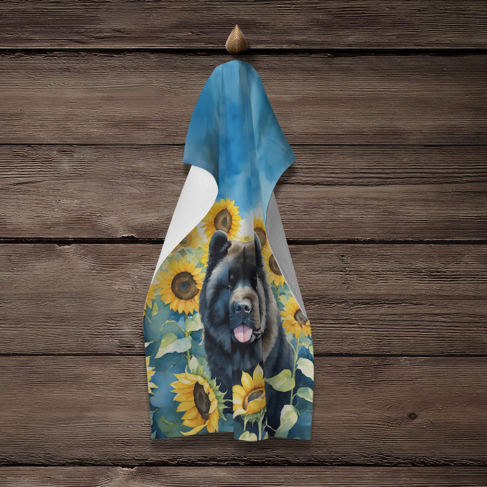 Chow Chow in Sunflowers Kitchen Towel