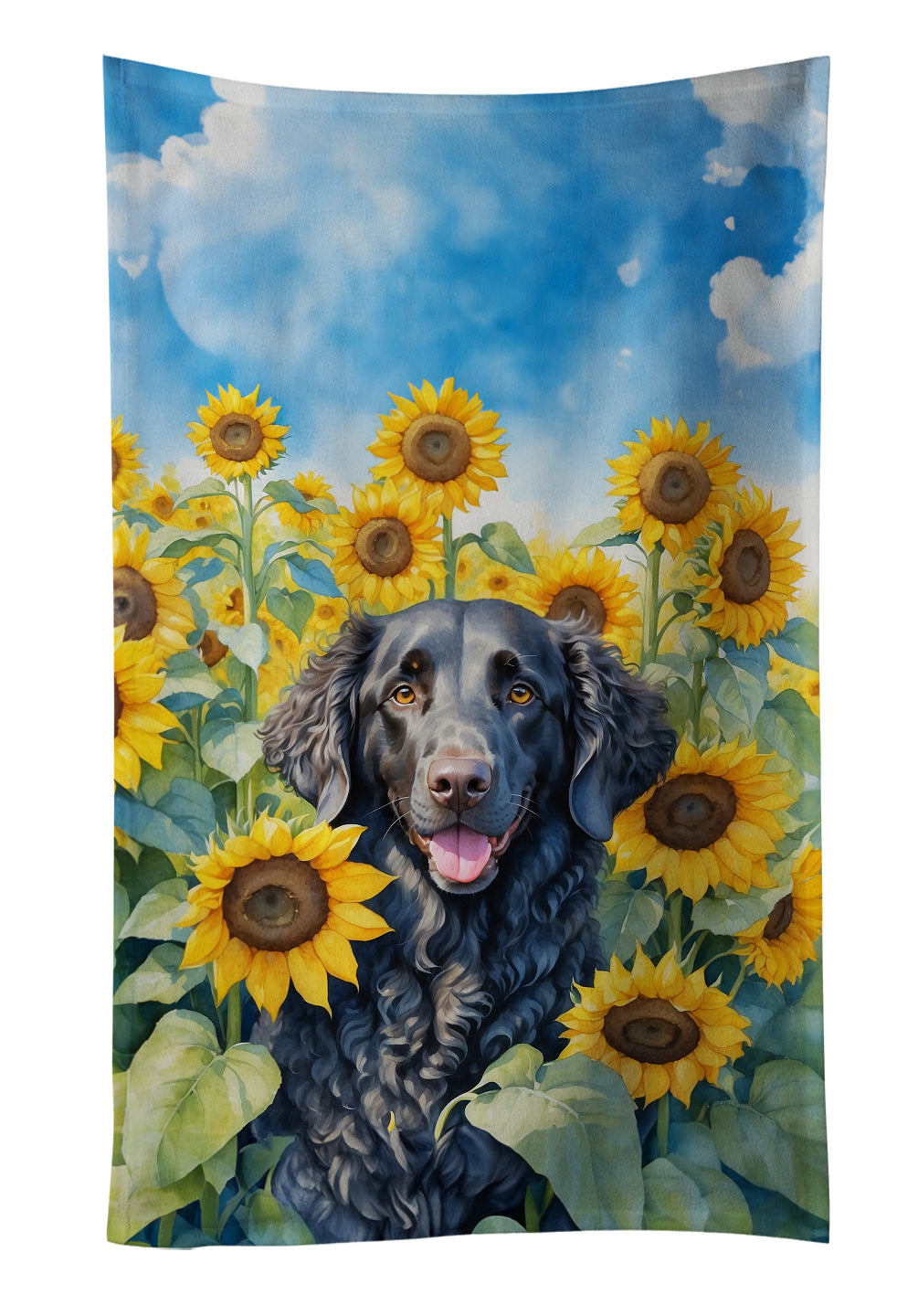 Buy this Curly-Coated Retriever in Sunflowers Kitchen Towel
