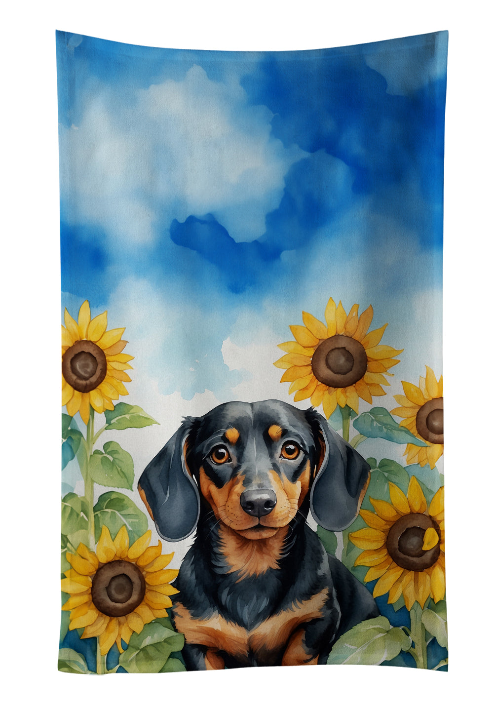 Buy this Dachshund in Sunflowers Kitchen Towel