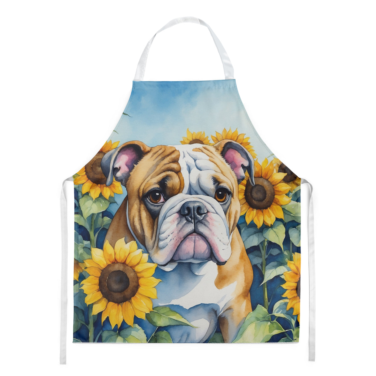 Buy this English Bulldog in Sunflowers Apron