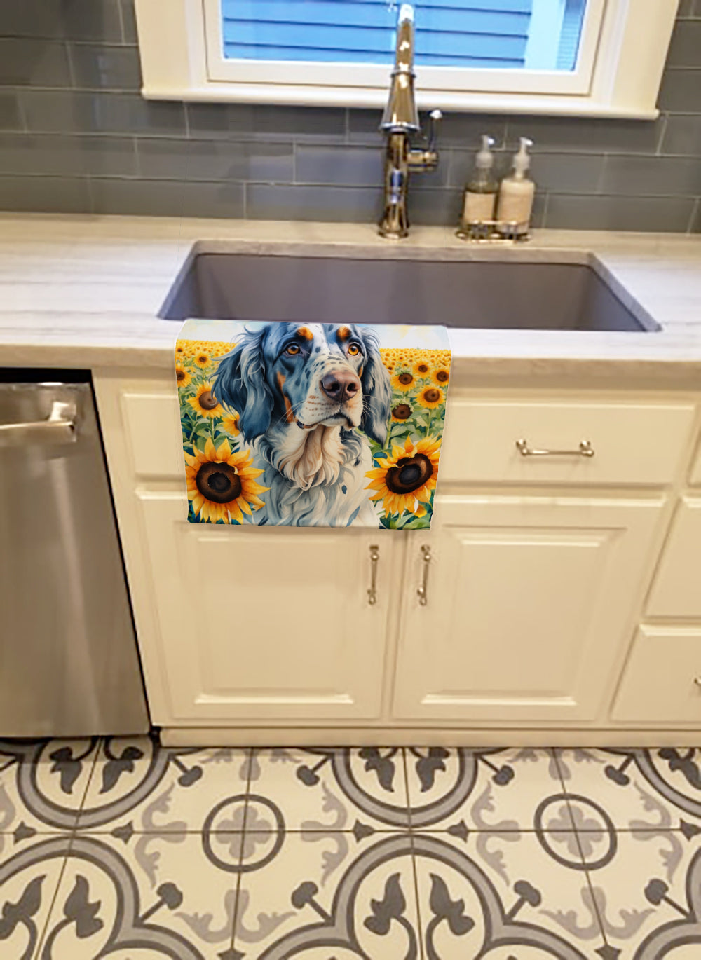 Buy this English Setter in Sunflowers Kitchen Towel