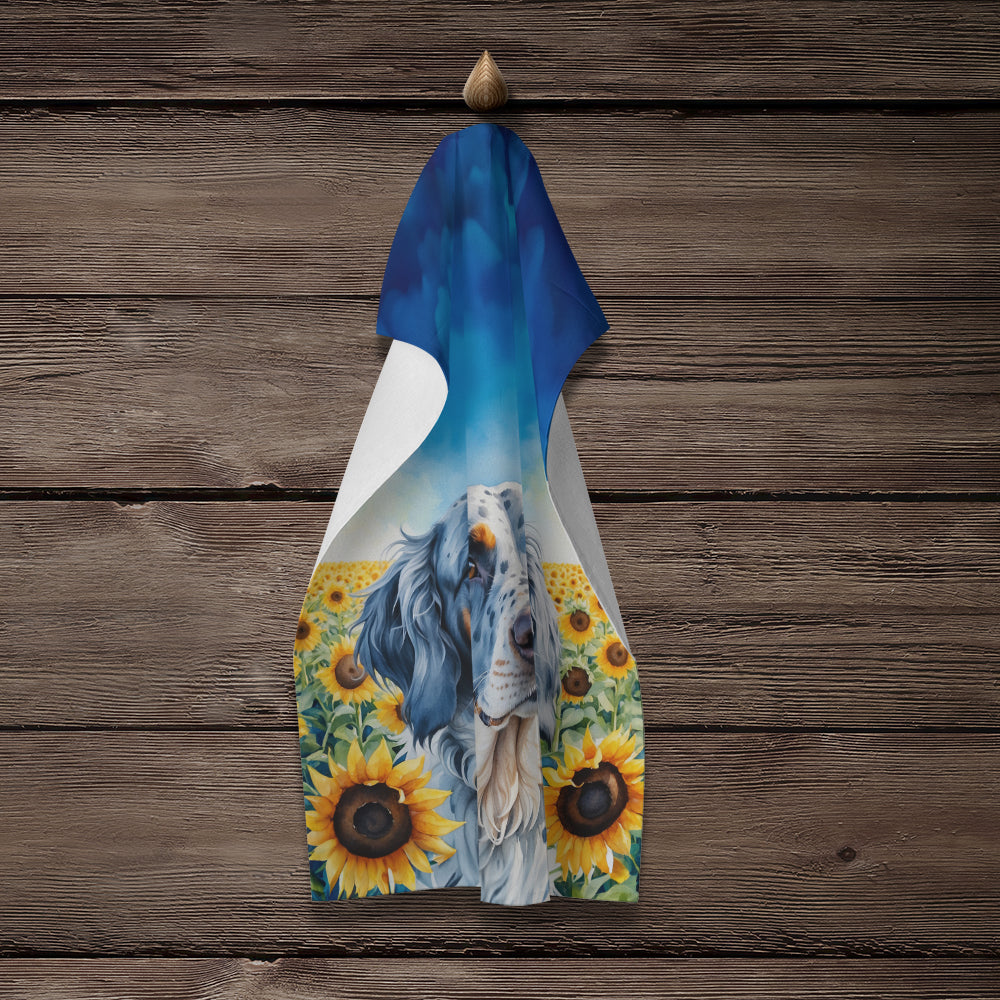 English Setter in Sunflowers Kitchen Towel