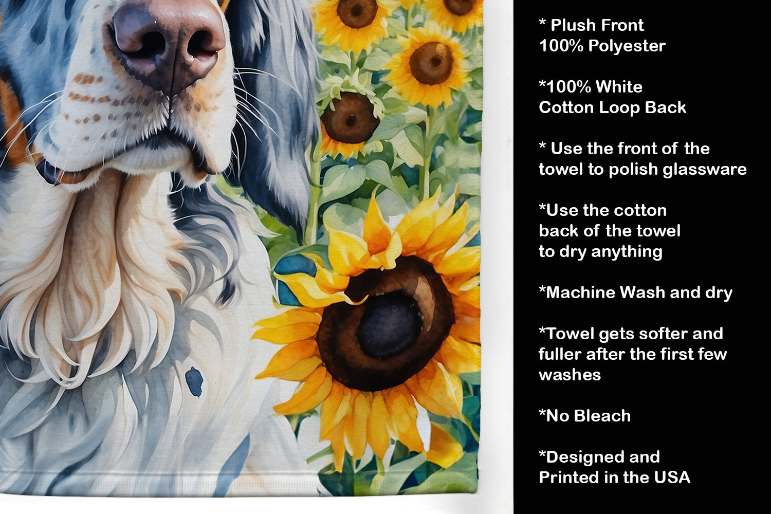 English Setter in Sunflowers Kitchen Towel