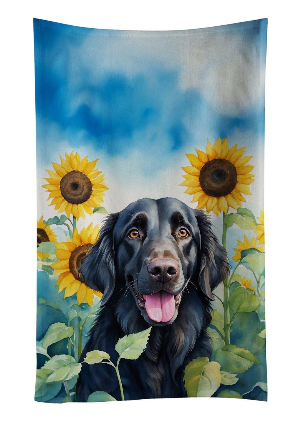 Buy this Flat-Coated Retriever in Sunflowers Kitchen Towel