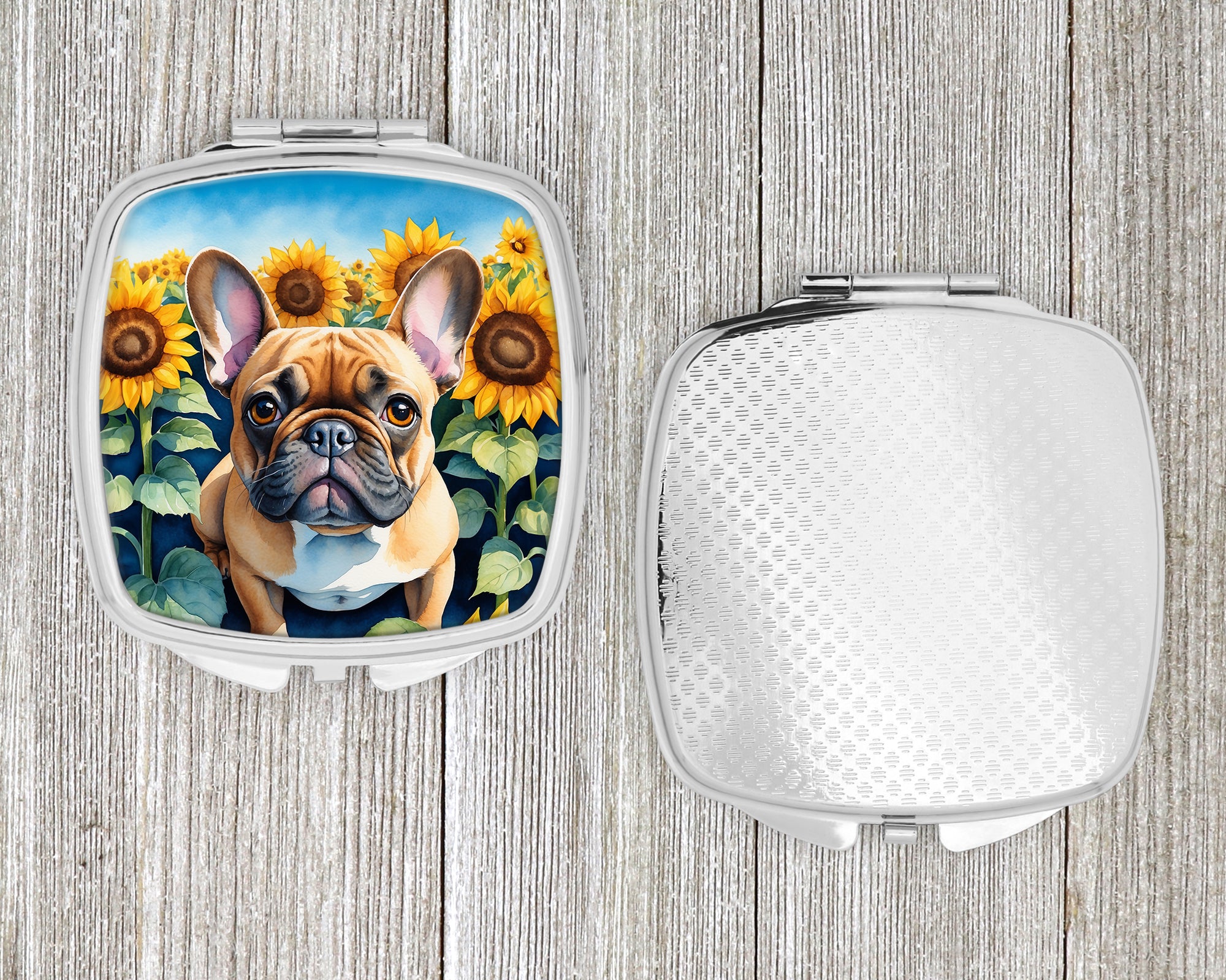 French Bulldog in Sunflowers Compact Mirror