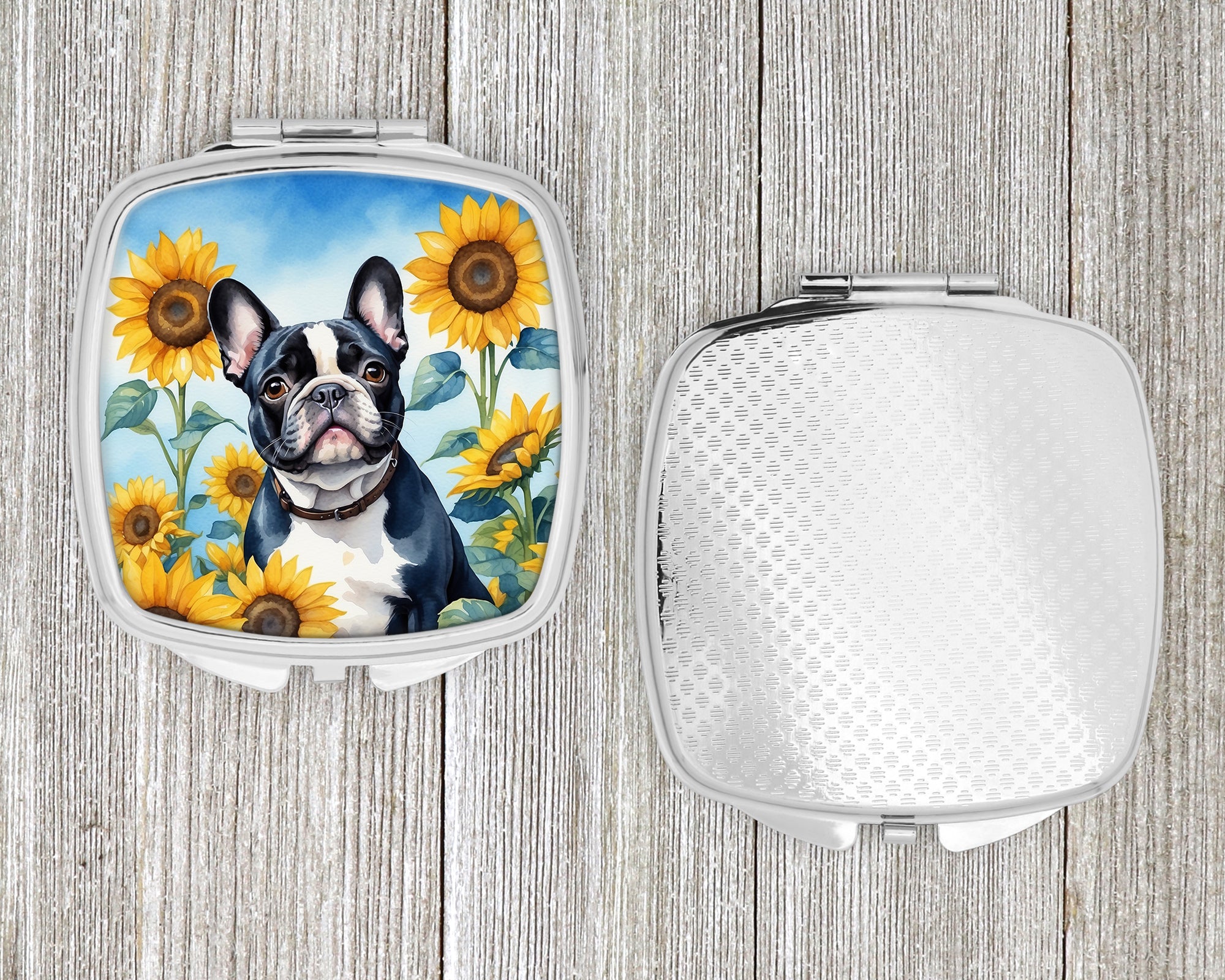 French Bulldog in Sunflowers Compact Mirror