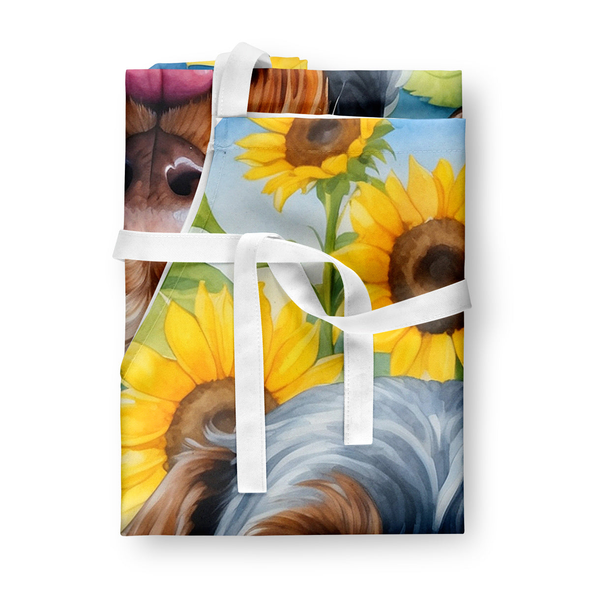 German Wirehaired Pointer in Sunflowers Apron