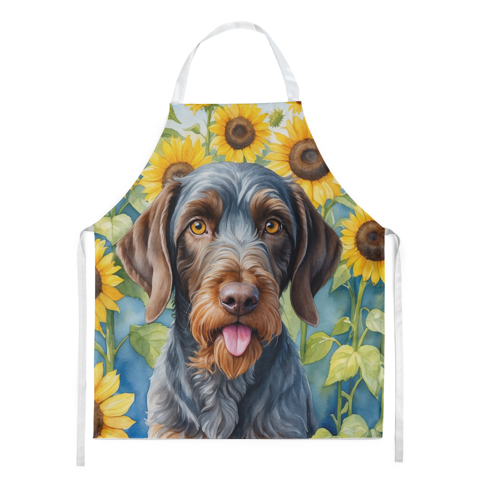 Buy this German Wirehaired Pointer in Sunflowers Apron